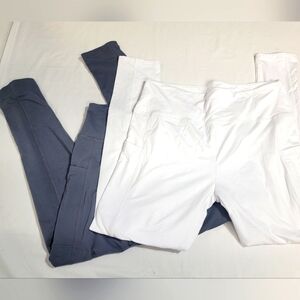 Bundle Of Two Fleece Lined Leggings High Waist Tummy Control Athletic Yoga Pants